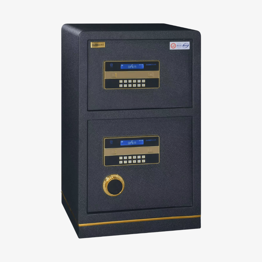 Coffre-fort double compartiment à code électronique