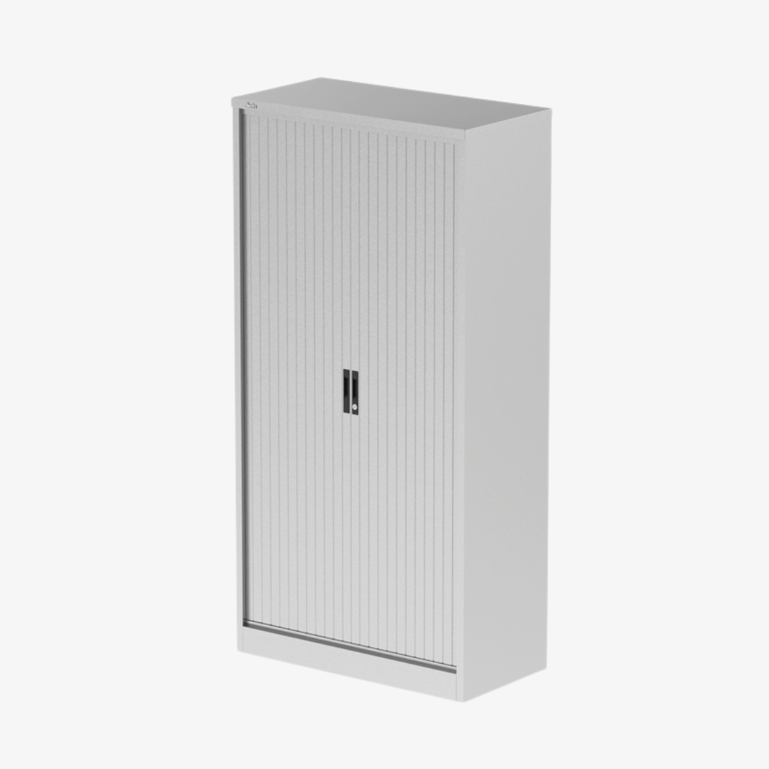 Armoire à rideaux métallique avec étagères