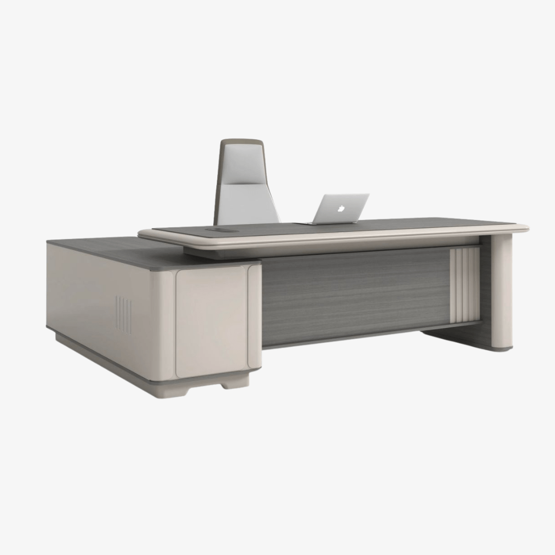 Bureau premium design avec finition lisse et rangement latéral